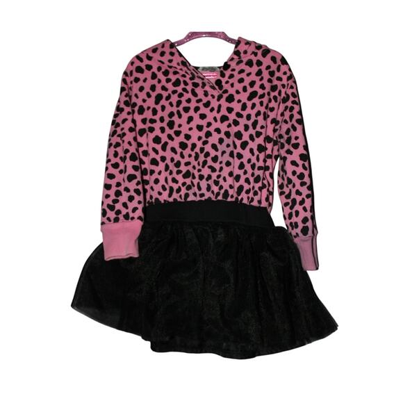 Guess Toddler 4T Knee Length Pink Leopard Hoodie Tutu Dress - Picture 1 of 4